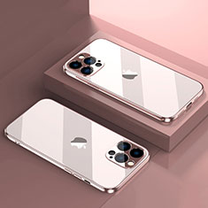 Coque Ultra Fine TPU Souple Housse Etui Transparente H08 pour Apple iPhone 14 Pro Max Or Rose