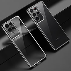Coque Ultra Fine TPU Souple Housse Etui Transparente H08 pour Samsung Galaxy S22 Ultra 5G Noir