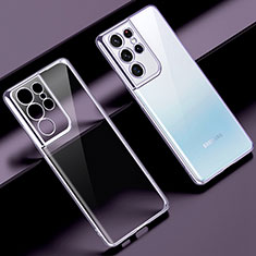 Coque Ultra Fine TPU Souple Housse Etui Transparente H08 pour Samsung Galaxy S22 Ultra 5G Violet