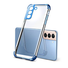 Coque Ultra Fine TPU Souple Housse Etui Transparente H09 pour Samsung Galaxy S21 5G Bleu