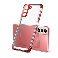 Coque Ultra Fine TPU Souple Housse Etui Transparente H09 pour Samsung Galaxy S21 FE 5G Rouge