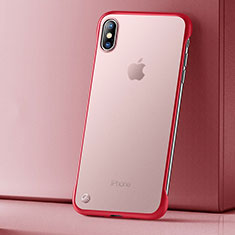 Coque Ultra Fine TPU Souple Housse Etui Transparente HT01 pour Apple iPhone X Rouge