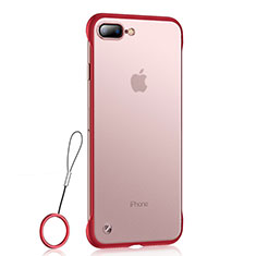 Coque Ultra Fine TPU Souple Housse Etui Transparente HT02 pour Apple iPhone 8 Plus Rouge