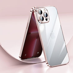 Coque Ultra Fine TPU Souple Housse Etui Transparente LD2 pour Apple iPhone 13 Pro Max Or Rose