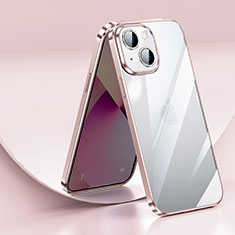 Coque Ultra Fine TPU Souple Housse Etui Transparente LD2 pour Apple iPhone 14 Plus Or Rose