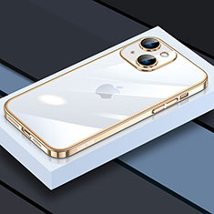 Coque Ultra Fine TPU Souple Housse Etui Transparente LD4 pour Apple iPhone 14 Or