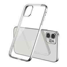 Coque Ultra Fine TPU Souple Housse Etui Transparente N01 pour Apple iPhone 12 Mini Argent