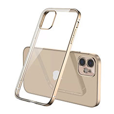 Coque Ultra Fine TPU Souple Housse Etui Transparente N01 pour Apple iPhone 12 Or