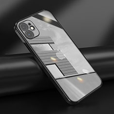 Coque Ultra Fine TPU Souple Housse Etui Transparente N02 pour Apple iPhone 12 Mini Noir