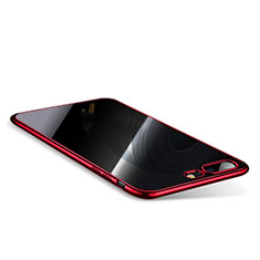 Coque Ultra Fine TPU Souple Housse Etui Transparente Q01 pour Apple iPhone 8 Plus Rouge