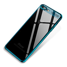 Coque Ultra Fine TPU Souple Housse Etui Transparente Q03 pour Apple iPhone 8 Plus Bleu