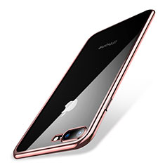 Coque Ultra Fine TPU Souple Housse Etui Transparente Q04 pour Apple iPhone 8 Plus Or Rose