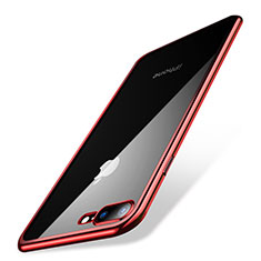 Coque Ultra Fine TPU Souple Housse Etui Transparente Q04 pour Apple iPhone 8 Plus Rouge