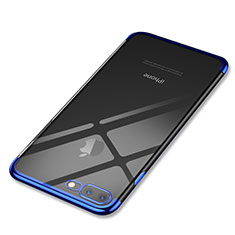 Coque Ultra Fine TPU Souple Housse Etui Transparente Q05 pour Apple iPhone 8 Plus Bleu
