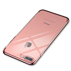 Coque Ultra Fine TPU Souple Housse Etui Transparente Q05 pour Apple iPhone 8 Plus Or Rose