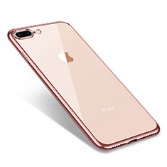 Coque Ultra Fine TPU Souple Housse Etui Transparente Q06 pour Apple iPhone 8 Plus Or Rose
