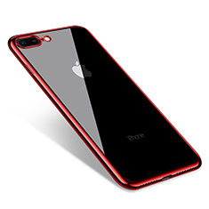 Coque Ultra Fine TPU Souple Housse Etui Transparente Q06 pour Apple iPhone 8 Plus Rouge