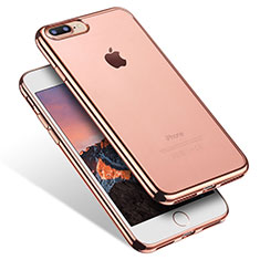 Coque Ultra Fine TPU Souple Housse Etui Transparente Q07 pour Apple iPhone 8 Plus Or Rose