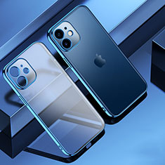 Coque Ultra Fine TPU Souple Housse Etui Transparente S01 pour Apple iPhone 12 Bleu