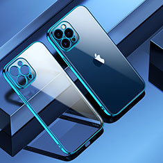 Coque Ultra Fine TPU Souple Housse Etui Transparente S01 pour Apple iPhone 12 Pro Bleu