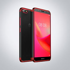Coque Ultra Fine TPU Souple Housse Etui Transparente S01 pour Huawei Honor Play 7 Rouge