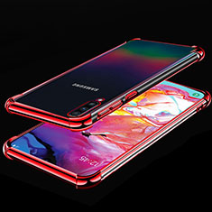 Coque Ultra Fine TPU Souple Housse Etui Transparente S01 pour Samsung Galaxy A70 Rouge