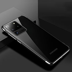 Coque Ultra Fine TPU Souple Housse Etui Transparente S01 pour Samsung Galaxy S20 Ultra Noir