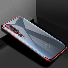 Coque Ultra Fine TPU Souple Housse Etui Transparente S01 pour Xiaomi Mi 10 Pro Rouge