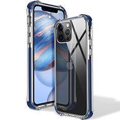 Coque Ultra Fine TPU Souple Housse Etui Transparente S02 pour Apple iPhone 12 Pro Bleu