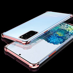 Coque Ultra Fine TPU Souple Housse Etui Transparente S02 pour Samsung Galaxy S20 Plus 5G Or Rose