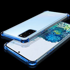 Coque Ultra Fine TPU Souple Housse Etui Transparente S02 pour Samsung Galaxy S20 Plus Bleu
