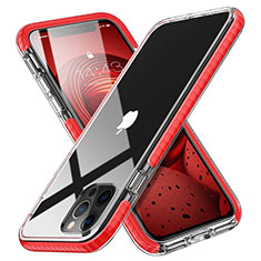 Coque Ultra Fine TPU Souple Housse Etui Transparente S03 pour Apple iPhone 12 Pro Max Rouge