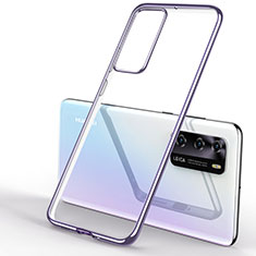 Coque Ultra Fine TPU Souple Housse Etui Transparente S04 pour Huawei P40 Violet