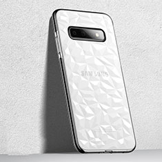 Coque Ultra Fine TPU Souple Housse Etui Transparente S04 pour Samsung Galaxy S10 Blanc