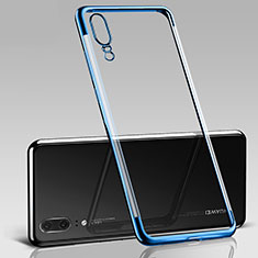 Coque Ultra Fine TPU Souple Housse Etui Transparente S09 pour Huawei P20 Bleu