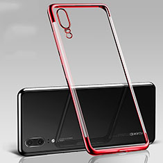 Coque Ultra Fine TPU Souple Housse Etui Transparente S09 pour Huawei P20 Rouge