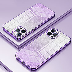 Coque Ultra Fine TPU Souple Housse Etui Transparente SY1 pour Apple iPhone 12 Pro Violet