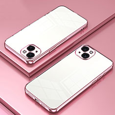Coque Ultra Fine TPU Souple Housse Etui Transparente SY1 pour Apple iPhone 14 Or Rose