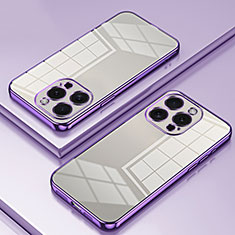 Coque Ultra Fine TPU Souple Housse Etui Transparente SY1 pour Apple iPhone 14 Pro Violet