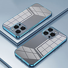 Coque Ultra Fine TPU Souple Housse Etui Transparente SY1 pour Apple iPhone 15 Pro Bleu