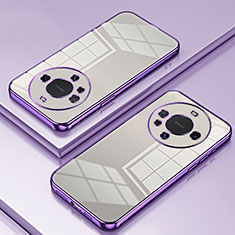 Coque Ultra Fine TPU Souple Housse Etui Transparente SY1 pour Huawei Mate 40 Pro+ Plus Violet