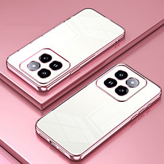Coque Ultra Fine TPU Souple Housse Etui Transparente SY1 pour Xiaomi Mi 14 Pro 5G Or Rose