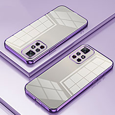Coque Ultra Fine TPU Souple Housse Etui Transparente SY1 pour Xiaomi Redmi Note 11 5G Violet