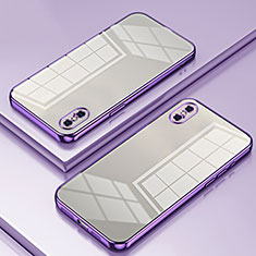 Coque Ultra Fine TPU Souple Housse Etui Transparente SY2 pour Apple iPhone X Violet