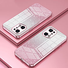 Coque Ultra Fine TPU Souple Housse Etui Transparente SY2 pour Oppo Find X5 Pro 5G Or Rose