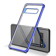 Coque Ultra Fine TPU Souple Housse Etui Transparente U01 pour Samsung Galaxy S10 Bleu