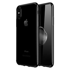 Coque Ultra Fine TPU Souple Housse Etui Transparente V02 pour Apple iPhone X Noir