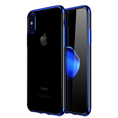 Coque Ultra Fine TPU Souple Housse Etui Transparente V02 pour Apple iPhone Xs Max Bleu
