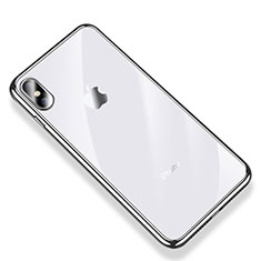 Coque Ultra Fine TPU Souple Housse Etui Transparente V03 pour Apple iPhone X Argent