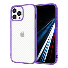 Coque Ultra Fine TPU Souple Housse Etui Transparente YJ1 pour Apple iPhone 12 Pro Max Violet